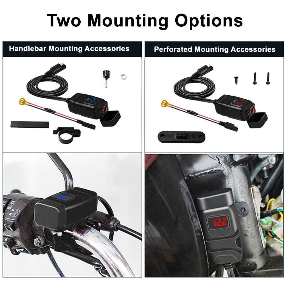 Motorcycle Dual USB Charger