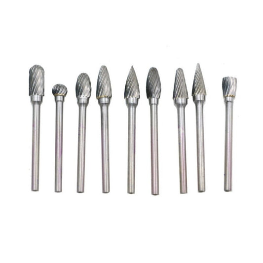 Tools and service 10pcs Tungsten Steel Carbide Rotary Burrs Carving Cutter Grinding Head Set Drill Bit Car Repair Accessories service vask polering polish tools